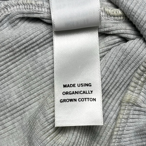 Citizens of Humanity Dasha Bodysuit Gray Rib Knit Cut Out Long Sleeve Size Small - Picture 11 of 11